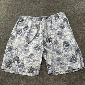Tommy Bahama Linen Shorts Mens XL Blue Tropical Floral Comfort Cruise Resort